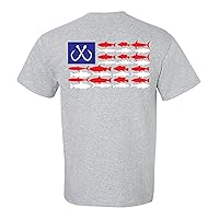 Patriotic Salt Water Fish American Flag USA Saltwater Fishing Outdoors Men's Short Sleeve T-Shirt