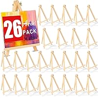 26 Pack 9 Inch Wood Easels, Easel Stand for Painting Canvases, Art, and Crafts, Tripod, Painting Party Easel, Kids Student Tabletop Easels for Painting, Portable Canvas Photo Picture Sign Holder