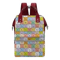 Periodic Table Casual Travel Laptop Backpack Fashion Waterproof Bag Hiking Backpacks Red-Style