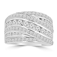 2.10 ct Ladies Round Cut Diamond Anniversary Ring in 18 kt White Gold