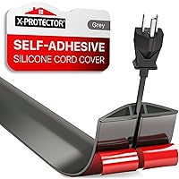 Floor Cord Cover X-Protector – 5’ Overfloor Cord Protector – Self-Adhesive Power Cable Protector – Silicone Cord Protector – Ideal Extension Cord Cover to Protect Wires On Floor (60 in)
