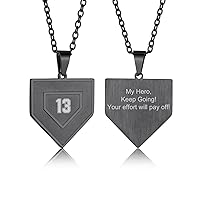 GOLDCHIC JEWELRY Sport Necklace for Men Boys, Customized Unisex Stainless Steel Baseball Cross Necklaces/Soccer/Football/Basketball Necklace with Chain Sports Fan Gift