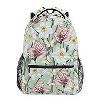 ALAZA Flowers of Alstroemeria Lilies Daffodils Narcissus Travel Laptop Backpack Bookbags for College Student
