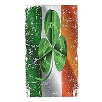 Four Leaf Clover Irish Flag Skin-Friendly Absorbent Towels, Bath Towels, Suitable for Washing, Bathroom, Swimming Pool, Beach, Sports, Outdoor, Travel,