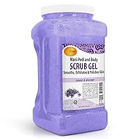 Exfoliating Scrub Pumice Gel, Lavender and Wildflower, 128 Oz - Manicure, Pedicure and Body Exfoliator Infused with Hyaluronic Acid, Amino Acids, Panthenol and Comfrey Extract