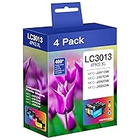 LC3013 LC3011 Ink Cartridges Compatible for Brother LC3013XL LC3011 High Yield Work with Brother MFC-J497DW MFC-J491DW MFC-J895DW MFC-J690DW Printer (BK/CMY 4 Pack)
