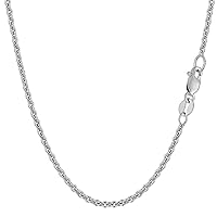 Jewelry Affairs 14k White Gold Forsantina Chain Necklace, 2.3mm