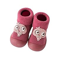 Girls Water Shoes, Kids Toddler Baby Boys Girls Solid Warm Knit Soft Sole Rubber Shoes Socks Slipper Stocking