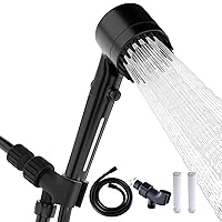 Shower Head with Handheld, Shower Heads High Pressure, High Flow Even with Low Water Pressure-Hand Held Showerhead Set,3 Modes Filtered Showerhead with 59″Replacement Hose/Bracket/Cotton Filters
