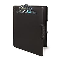 Dexas Slimcase 2 Storage Clipboard with Side Opening and Calculator, Black