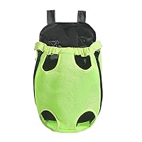 Pet Carrier Backpack, Adjustable Dog Backpack with Legs Out and Breathable Mesh for Cats and Dogs 。 (Large, Green)