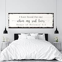 Tailored Canvases Christian Wall Art Decor - Religious Bible Verses Sign for Gifts, Home, Living Room & Bedroom - Inspirational Scripture Quotes Signs - Song of Solomon 3:4 I Have Found The One, 36x12in