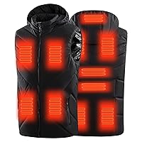 Men's Heated Vest 15 Area Heated Vest for Men with Retractable Heated Hood Washable Heated Jackets for Men