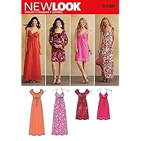 Simplicity New Look Pattern 6096 Misses Dresses with Length and Sleeve Variations Sizes 4-6-8-10-12-14-16