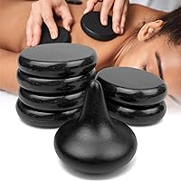 Hot Stones for Massage 7 Pcs Basalt Stones Set - Hot Rocks Round Oval and Mushroom Shaped Massage Stone Kit for Home Spa Relaxing and Pain Relief