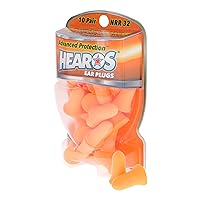Hearos Advanced Protection Ear Plugs, Foam NRR 32, 10 Pair, Orange (5810)