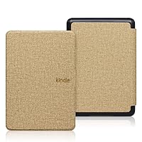 Magnetic Smart Cover for 2021 Amazon New Kindle Paperwhite 5 Fabric Strap Soft Silicone Ebook Slim Case, 6.8Inch Kindle Paperwhite 11 Gen Sleep Cover Durable Dust Cover - Black,Gold