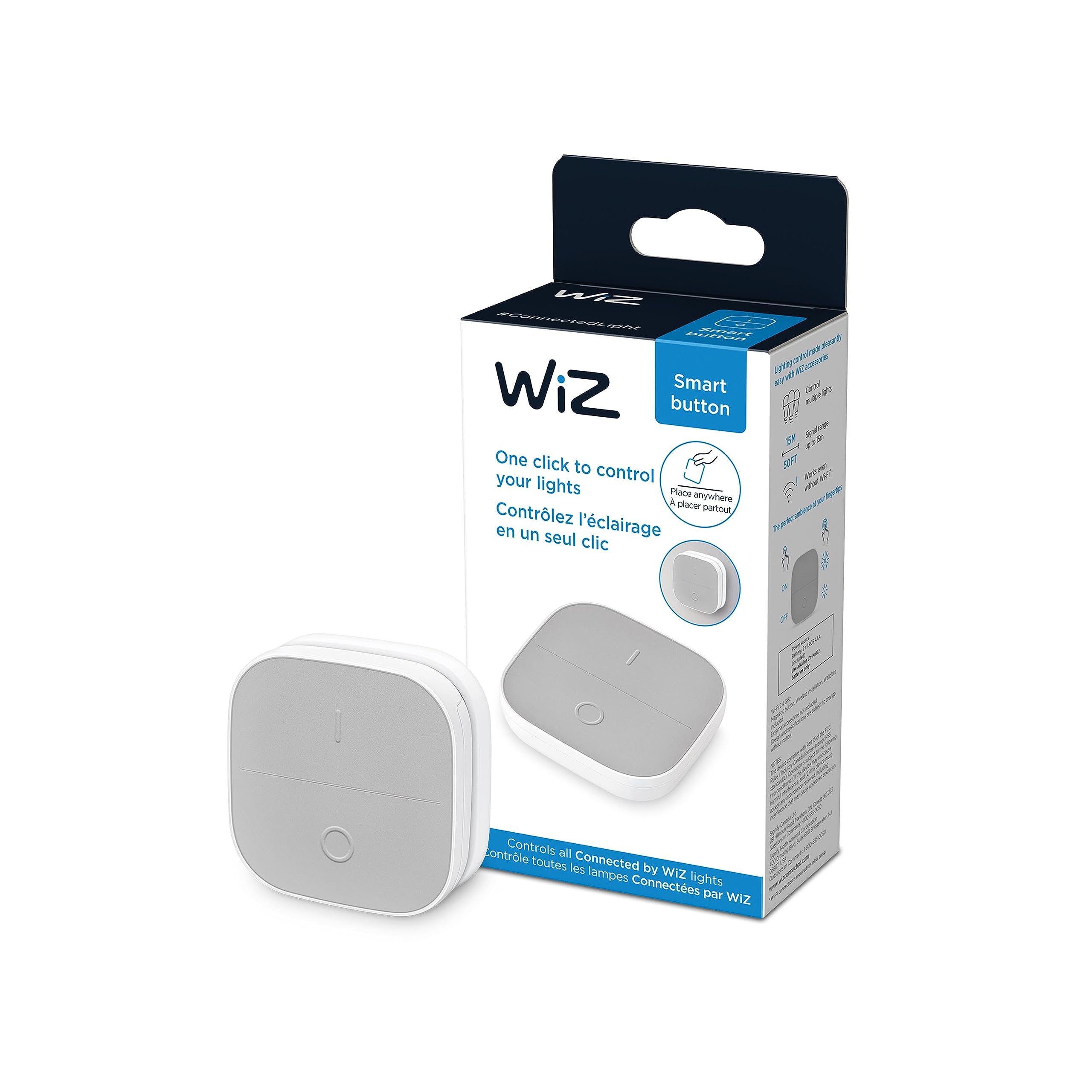WiZ Connected Portable Button - Pack of 1 - Smart Control with WiZ V2 App and 2.4Ghz Wi-Fi