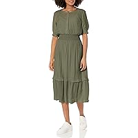 Nanette Nanette Lepore Women's Maxi Caribbean Texture Dress with Smock Waist and Button Chest