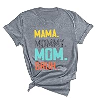 Women Funny Letter Printed T Shirt Crewneck Summer Tee Tops Basic Short Sleeve Cute Tunic Going Out Blouses Tees