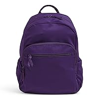 Vera Bradley Women's Cotton Campus Backpack, Elderberry - Recycled Cotton, One Size