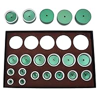 Luqeeg 20Pcs Watch Press Die Kit, 20 to 58mm Sturdy Watch Press Die Kit Back Case Press Die Watch Press Set Watch Case Disassembly Press Kit for Watch Repair