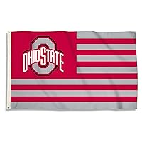 BSI PRODUCTS, INC. - Ohio State Buckeyes 3’x5’ Flag with Heavy-Duty Brass Grommets - OSU Football, Basketball & Baseball Pride - High Durability - Designed for Indoor or Outdoor Use - Great Gift Idea