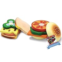 Melissa & Doug Wooden Sandwich Making Play Food Set & 1 Scratch Art Mini-Pad Bundle (00513)