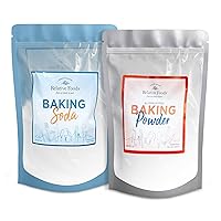 Relative Foods Aluminum Free Baking Soda & Gluten Free Baking Powder - Versatile Organic Baking Soda - Corn-Starch-Free Baking Powder for Cooking - Vegan Baking Soda for Cleaning