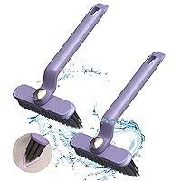 2pcs Crevice Cleaning Brush, Rotating Crevice Household Cleaning Brushes, Kitchen Gadgets Brushes for Door Window Track, Hard Bristle Crevice Scrub Cleaning Brush for Household Use (Purple)