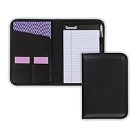 Mini Professional Padfolio, Business Portfolio, Black, Includes 5x8 Writing Pad