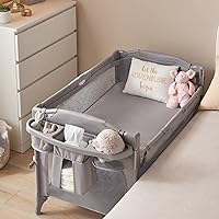 4 in 1 Baby Bassinet Bedside Sleeper, Baby Bedside Crib 4 Functions, Bedside Bassinet Crib Sleeper, Playard, Changing Table, Baby Bassinet for Newborn Baby