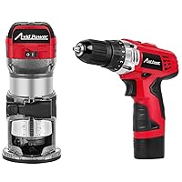 AVID POWER 6.5-Amp 1.25 HP Compact Router Bundle with 12V Cordless Drill Set with 22pcs Driver/Drill Bits