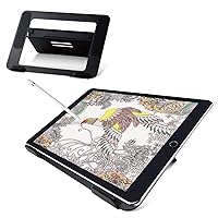 ELECOM Aluminum Drawing Tablet Stand for 9.7-12.9inch Tablets, Adjustable 4 Level Angles, Slip Resistance Parts Attached Black TB-DSDRAWBK