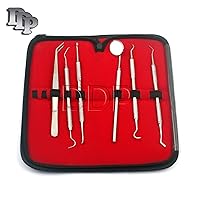 Tartar and Bad Breath 6 PC Dental Hygiene Tool KIT - Includes TWEEZER, Scraper, Scaler, Mirror Probe Ideal for Professional and Personal USE.Great Holiday Gift