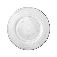 ChargeIt by Jay Charge It by Jay Elite Glass Charger 13” Decorative Melamine Service Plate for Home, Professional Dining, Perfect for Upscale Events, Dinner Parties, Weddings, Catering, Silver