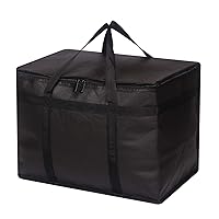 DIOMMELL XL Insulated Reusable Grocery Bags with Sturdy Zipper Reinforced Bottom & Handles, Foldable Washable Heavy Duty Cooler Totes for Hot or Cold Food Delivery, Groceries, Travel, Shopping