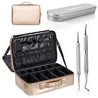 Makeup Bag Extra Large Make up Bag Christmas Gifts 3 Layers Professional Makeup Travel Bag and FAMILIFE L07 100% Stainless Steel Ingrown Toenail File and Lifter Double Sided