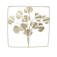 makeapile Metal Leaf Wall Art Decor Luxurious Ginkgo Biloba Metal Wall Hanging Elegant for Home Living Room Bedroom Office (A)