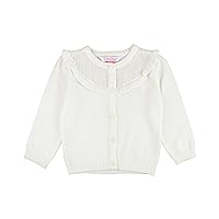 RuffleButts® Baby/Toddler Girls Ruffled Long Sleeve Cardigan Button-Up Sweater