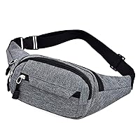 Waist Bag, Fanny Pack for Women and Men, Travel Hiking、Running、Four Pockets Portable Mobile Phone and Wallet(Grey)