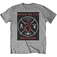 Bring Me The Horizon Men's Heart & Symbols Slim Fit T-Shirt Grey
