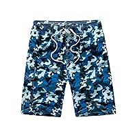 Men's Camo Quick Dry Swim Trunks Printed Beach Board Shorts with Pockets Mesh Lining Bathing Suits Swimwear