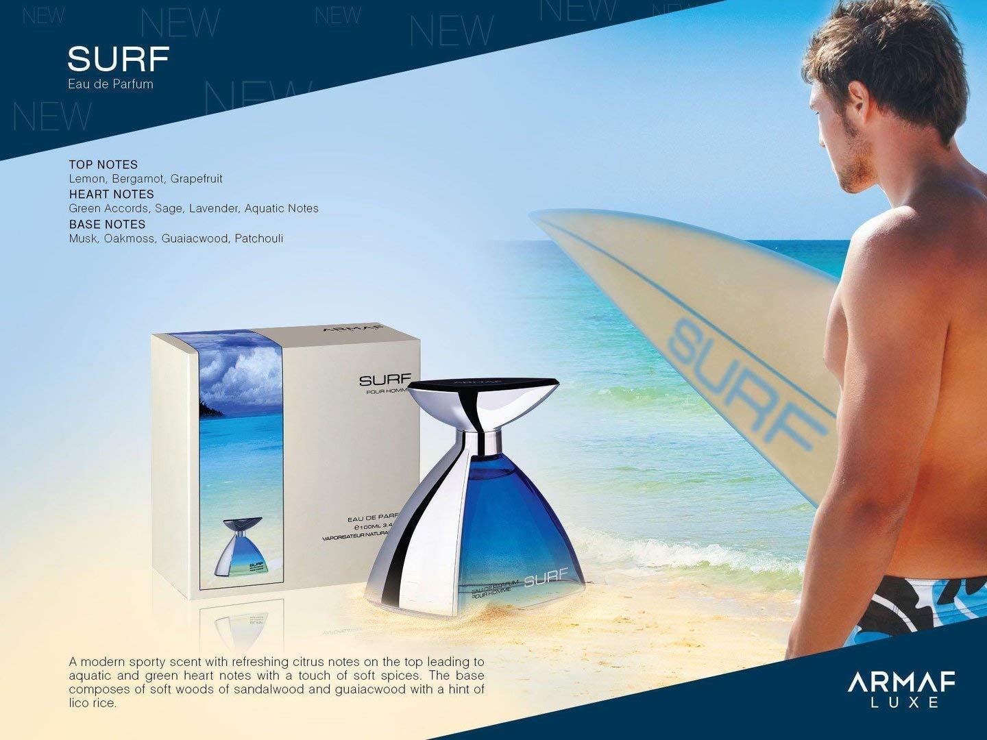 Armaf Luxe Surf 3.4 Eau De Parfum Spray for Men
