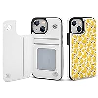 Yellow Rubber Duck Flip Leather Wallet Case Card Holder Compatible with iPhone 14 Series iPhone 14