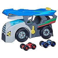 Power Heroes Hero Hauler Truck Playset with 2 Duo Racer Superhero Toy Cars, Preschool Toys for Kids 3 Years and Up