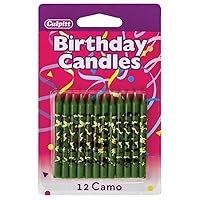 Camo Print Birthday Cake Candles - 12 ct