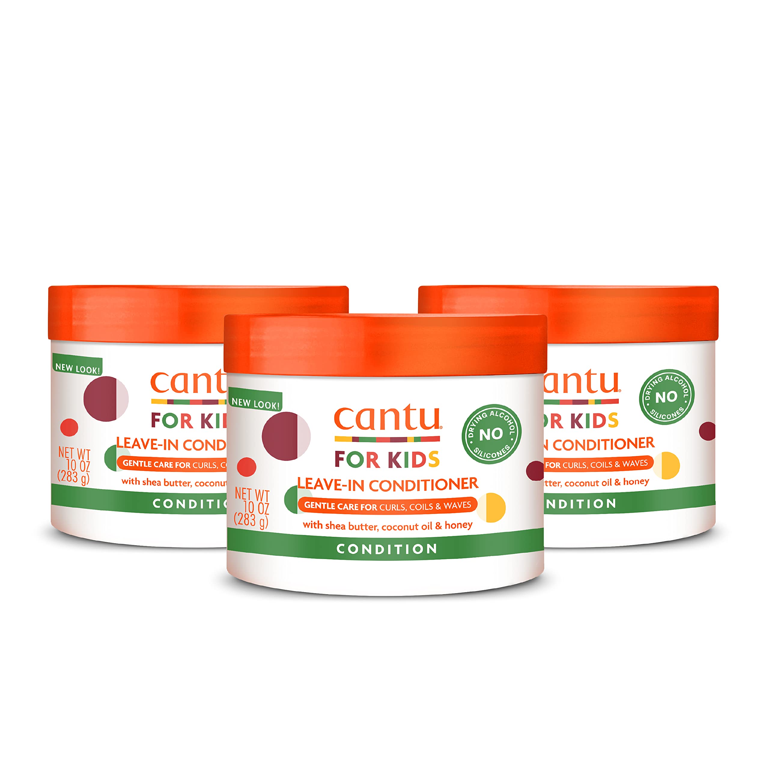 Cantu Care for Kids Leave-In Conditioner with Shea Butter, 10 oz (Pack of 3) (Packaging May Vary)