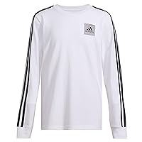 adidas Boys' Long Sleeve Cotton Small Logo T-Shirt