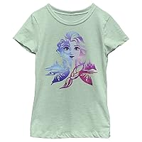 Disney Frozen 2 Elsa Seasons Girl's Heather Crew Tee